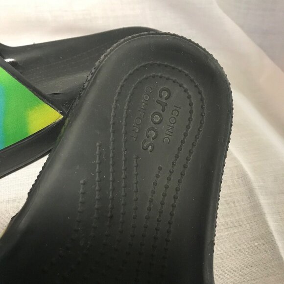 Crocs Tie-Dye Print Iconic Comfort Classic Graphic Slides Woman 6-8 - Picture 7 of 10